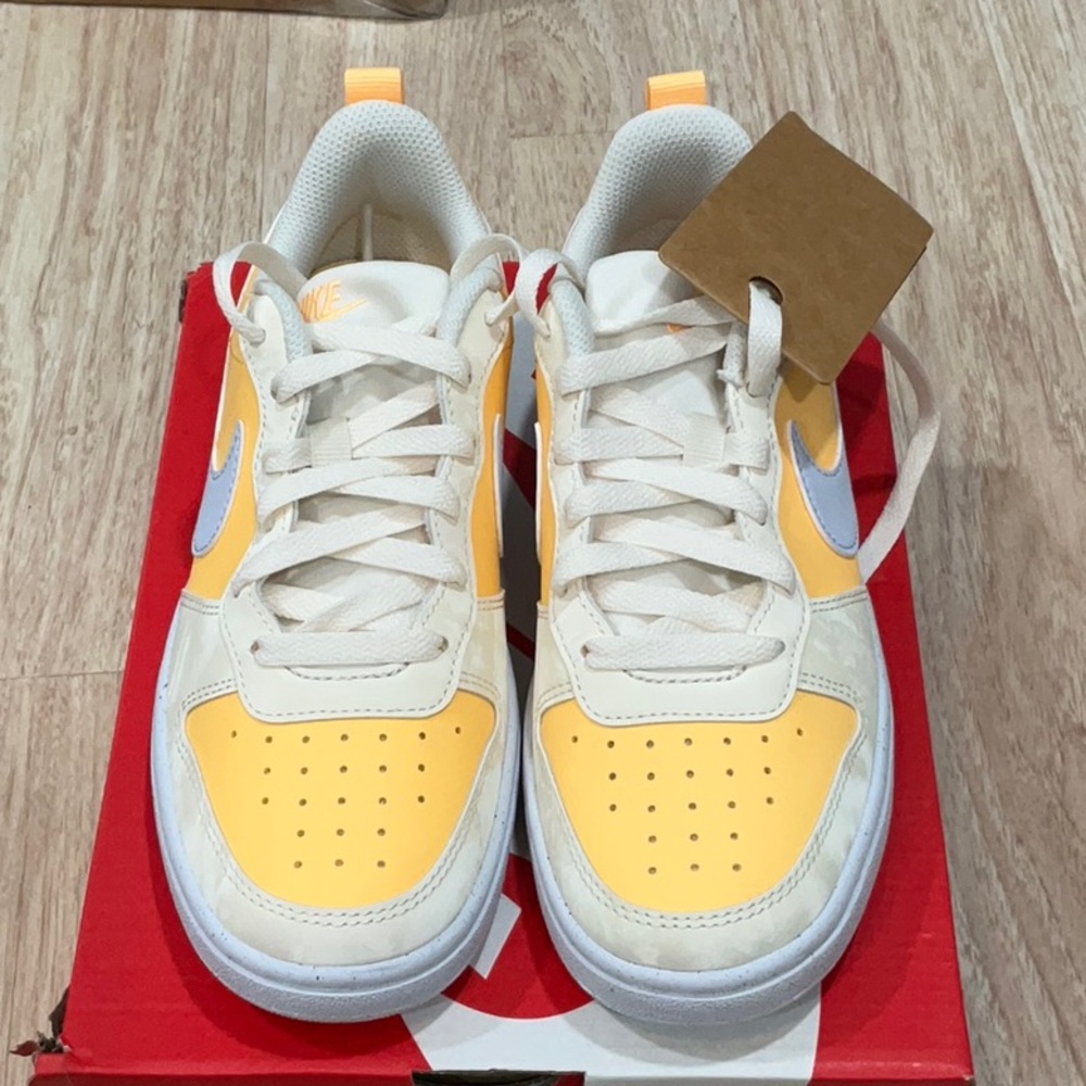 Nike Kids neon Orange and Gray Sneakers - Picture 4 of 8